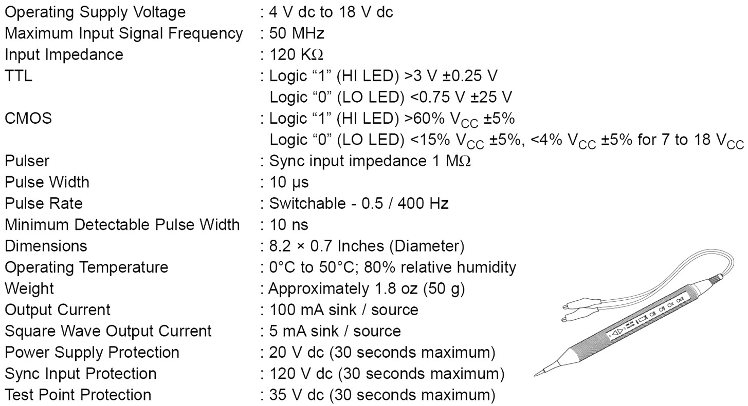 TENMA 50NHz LOGIC PROBE AND PULSER ציוד בדיקה ומכשירי מדידה